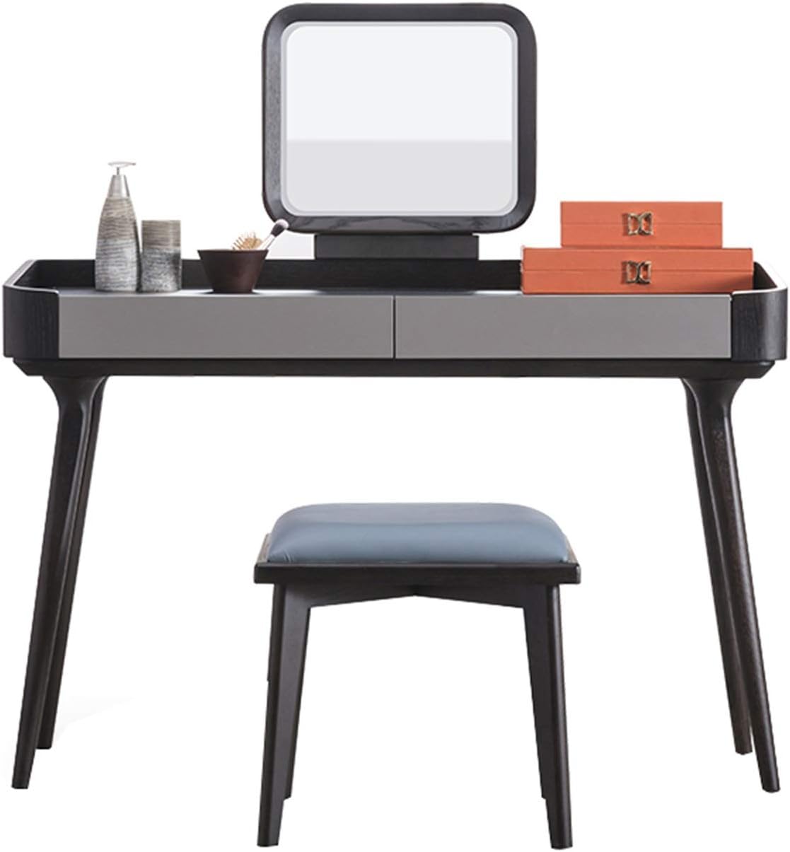 Vanity Table Set Dresser Girls Bedroom Vanity Makeup Desk,Dressing Table Set with Cushioned Stool