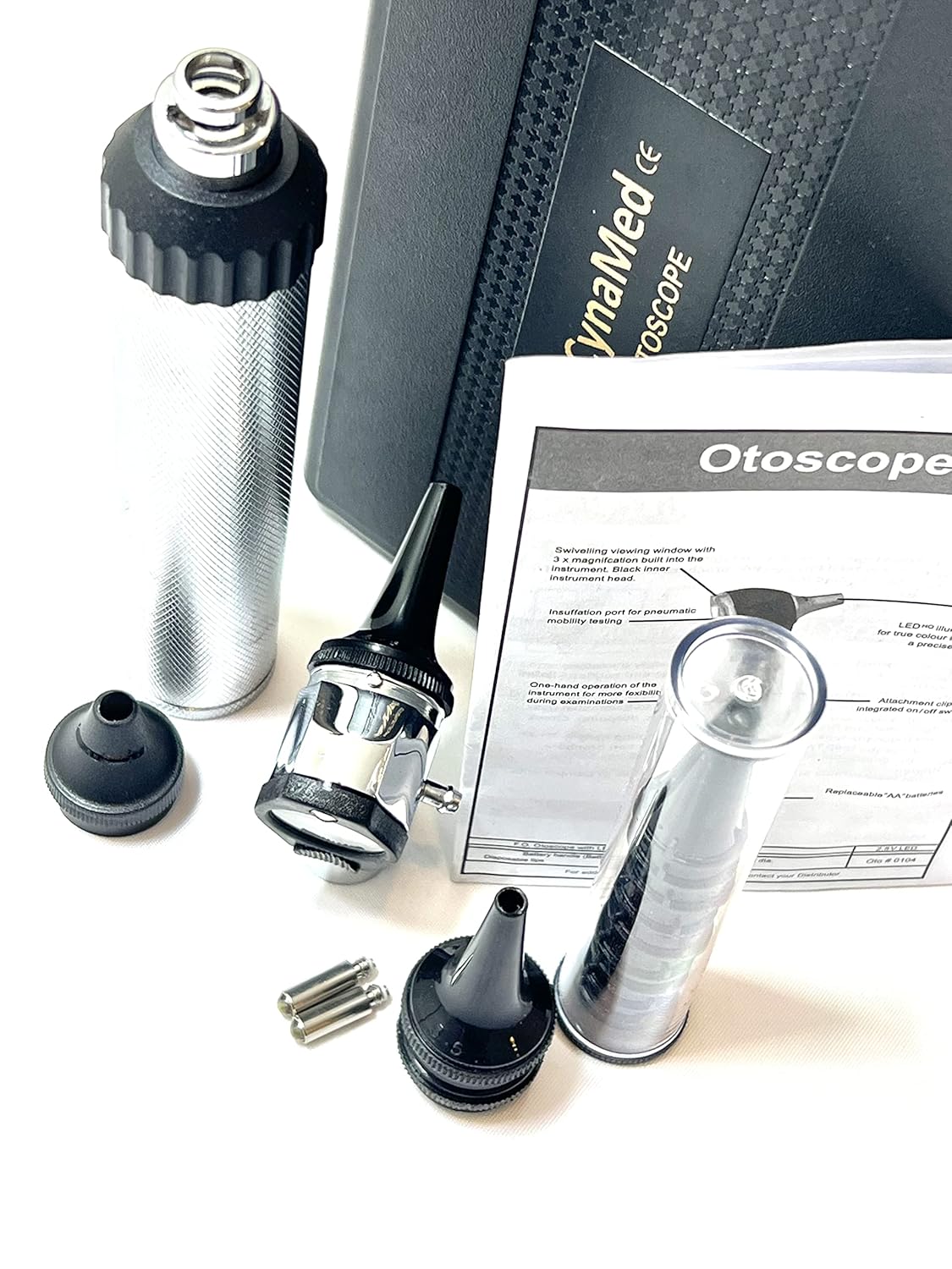 Otoscope Set ENT Diagnostic Instruments plus 2 Free Replacement Bulb Cynamed
