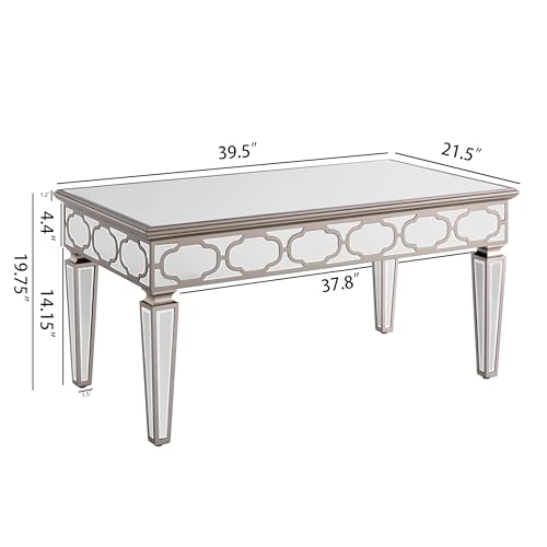 Silver Mirrored Coffee Table, 39