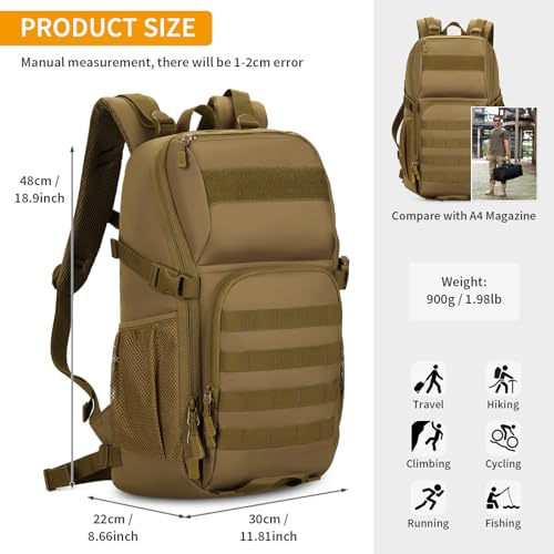 HUNTVP Military MOLLE Backpack Hunting Rucksack Gear Tactical Backpack Assault Pack 25L