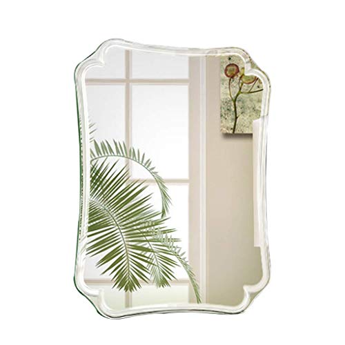 Mirror，Bathroom，Wall-Mounted，Makeup Mirror，Dressing Table，eless Shaving/Make up Rectangle Anti-Fog Modern Home Decorative for Bedroom Dressing Room，50X70Cm