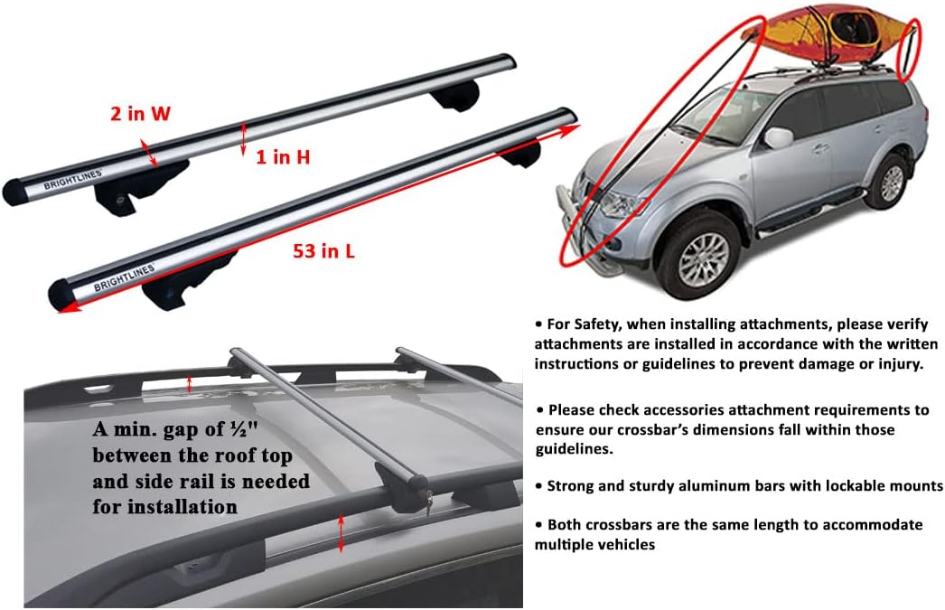 BRIGHTLINES Cross Bars Roof Luggage Bars Roof Racks Compatible with 1999-2016 Honda Odyssey