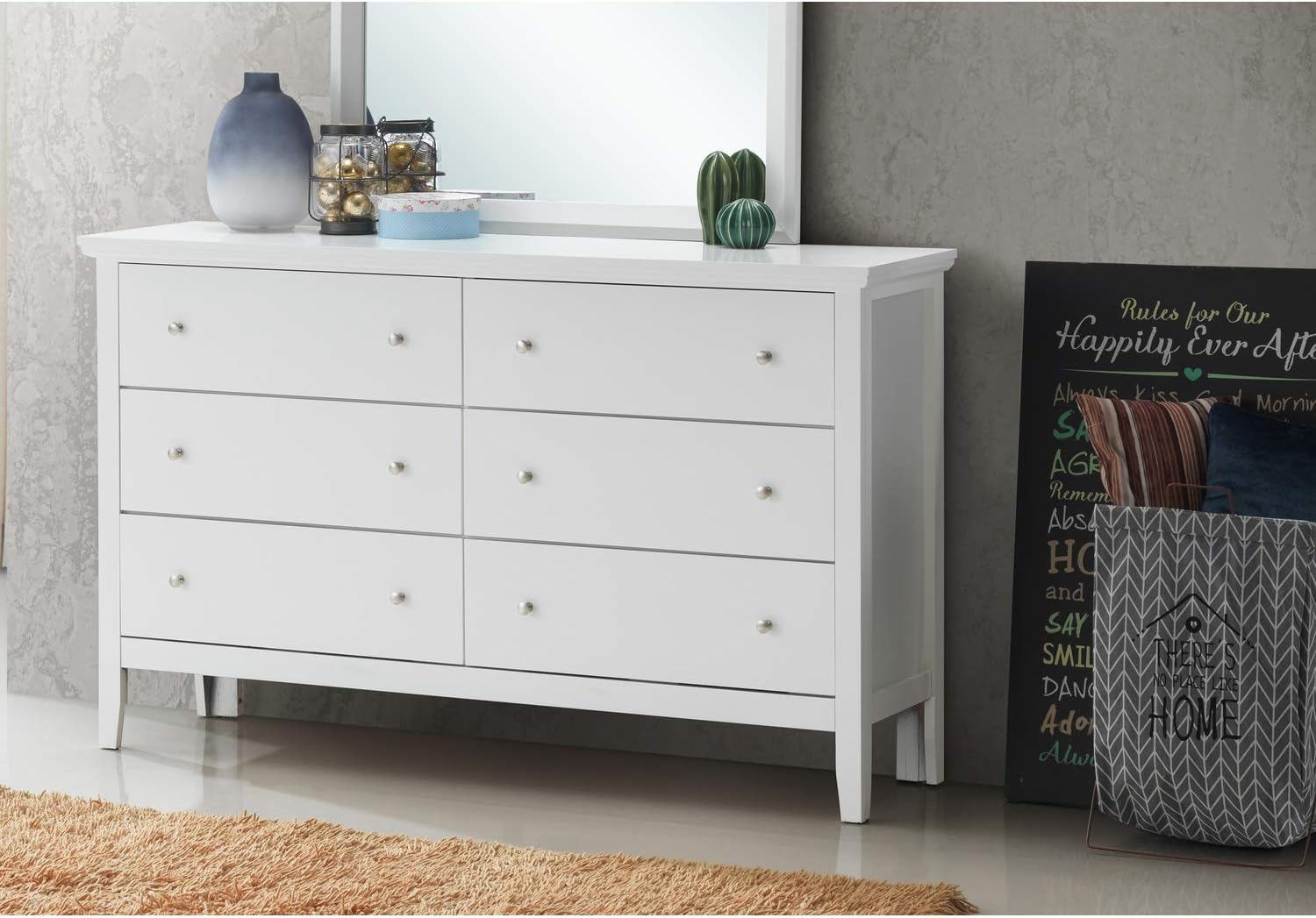 Glory Furniture Primo 6 Drawer Dresser in White