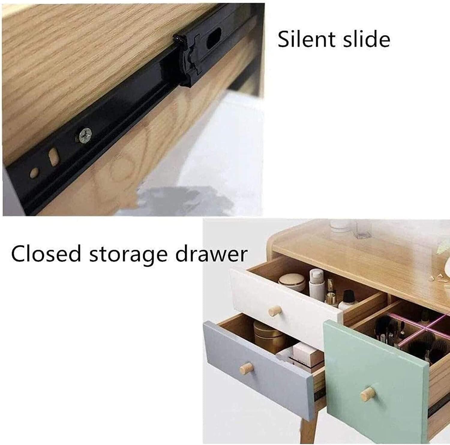 Luxury Dressing Vanity Table w/Stool for Bedroom, Makeup Vanity Modern Simplicity Nordic Dressing Table Bedroom Modern Minimalist Small Apartment Mini Multifunctional