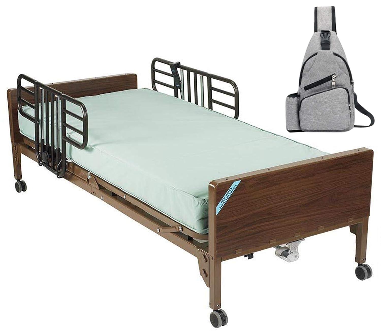 Drive Delta Ultra Light Semi Electric Hospital Bed with Half Rails and 80