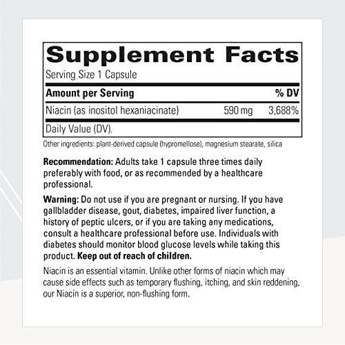 Integrative Therapeutics - Flush-Free Niacin - Inositol Hexaniacinate - 60 Capsules