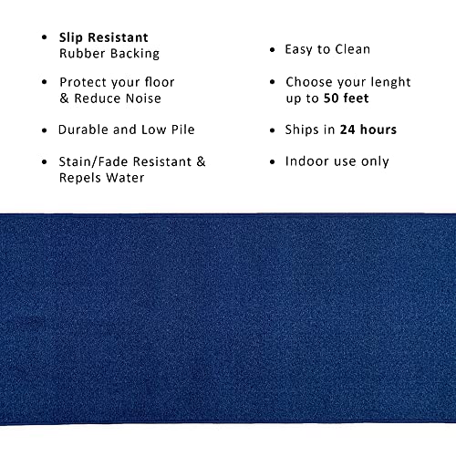 Custom Size Solid Plain Design Red Color Rubber Backed Non-Slip Hallway Stair Runner Rug Carpet 26 Inch Wide by Your Length 26in x 10ft