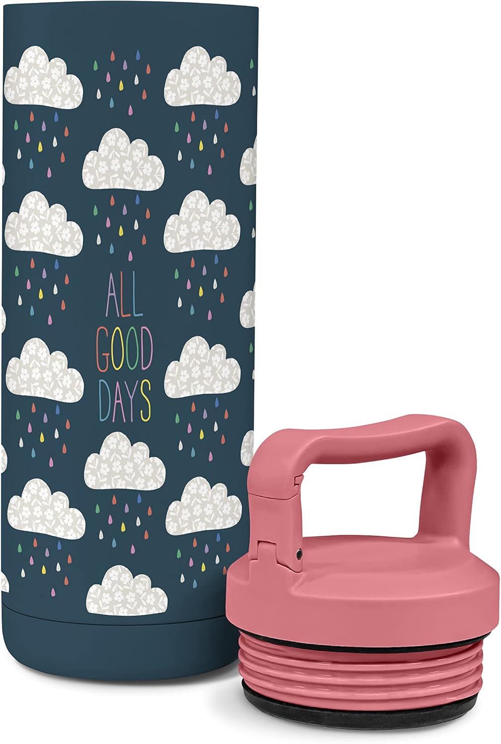 Studio Oh! Insulated Water Bottle - 20-Ounce Snap-Hook Stainless Steel Water Bottles - BPA-Free All Good Days