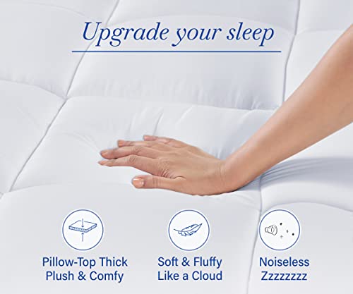 California Design Den Twin XL Mattress Topper, Extra-Thick Cooling Pillow-Top Mattress Topper Twin XL for Restful Sleep, 900 GSM Fill, Breathable & Gentle on Skin
