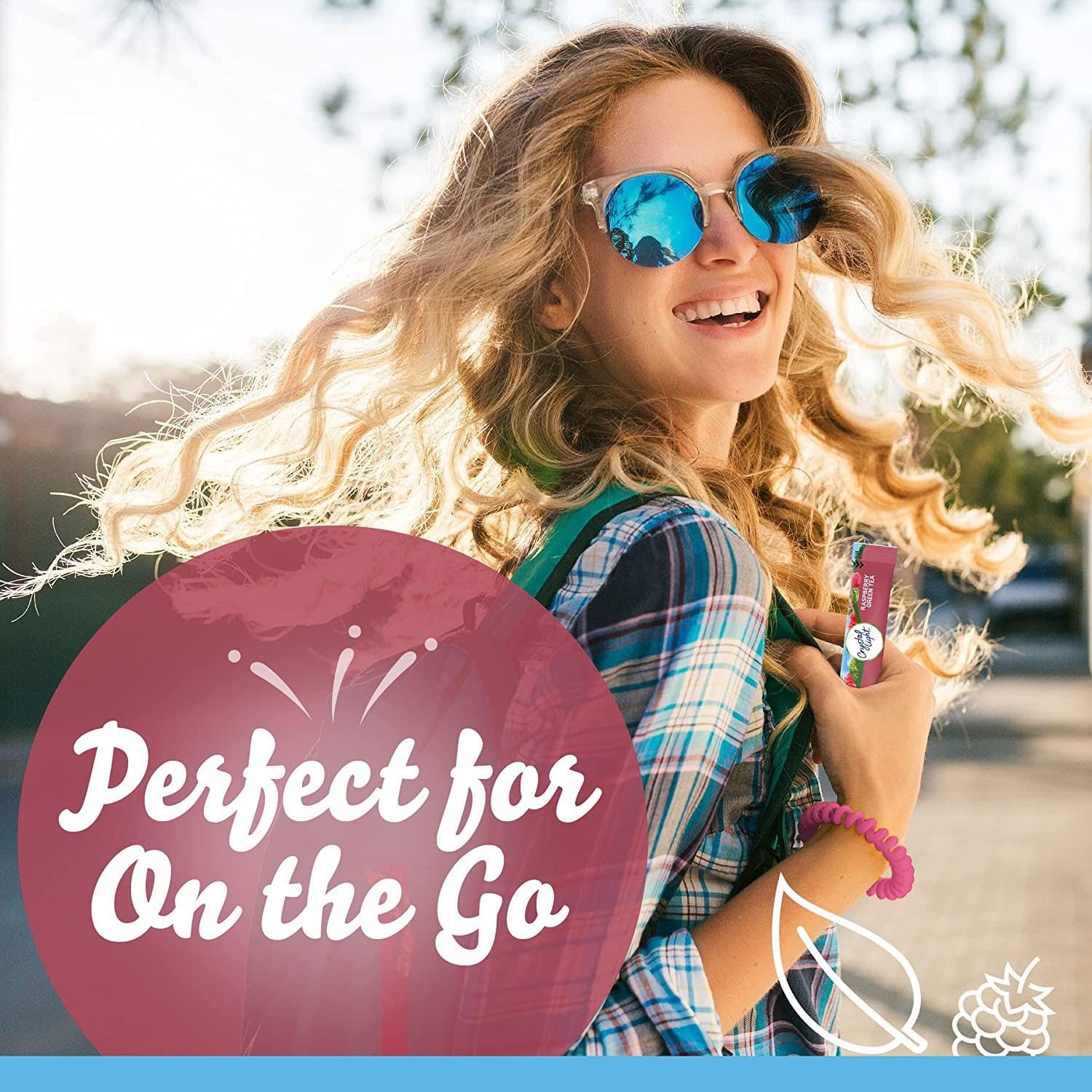 Crystal Light Tea Variety Pack Peach Iced Tea, Lemon Iced Tea, Raspberry Green Tea and Peach Mango Green Tea 1 Box Each (4 Pack) Powdered Drink Mix 40 Total Packets Bundle with Drink Pouch and Straw