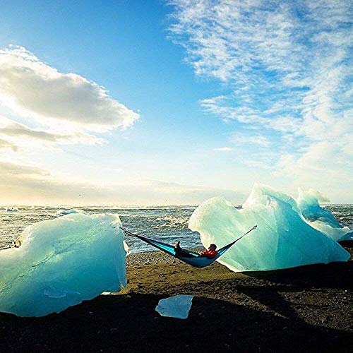 Ultra-Light Travel Camping Hammock | 300kg Load Capacity,(300x200cm) Breathable,Quick-Drying Parachute Nylon | 2 x Premium Carabiners,2 x Nylon Slings Included | for Outdoor Indoor Garden