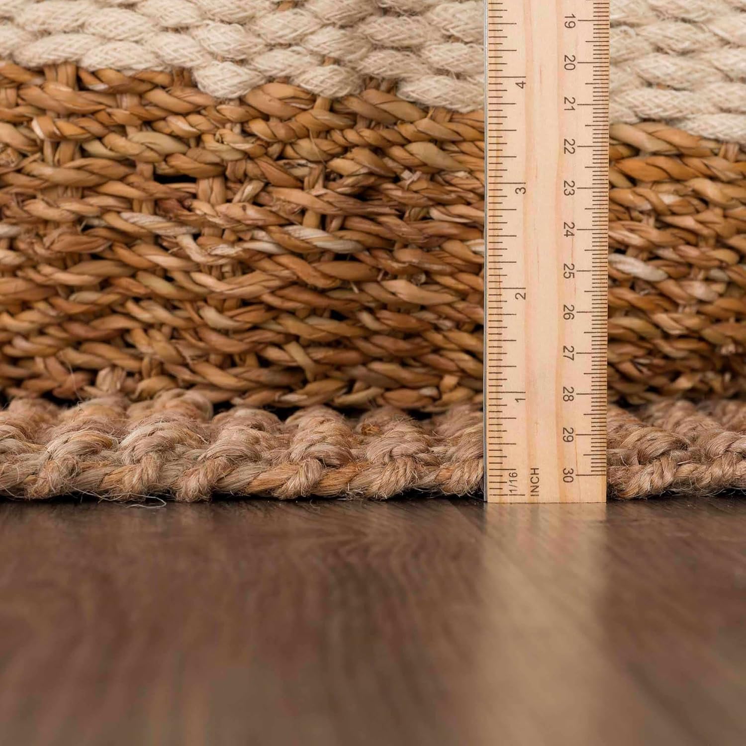 Hauteloom Moncton Sea Grass Jute Rug - Natural Fiber Area Rug - Natural Fringe Tassel - Rattan Wicker Look Carpet - Brown - 9'6
