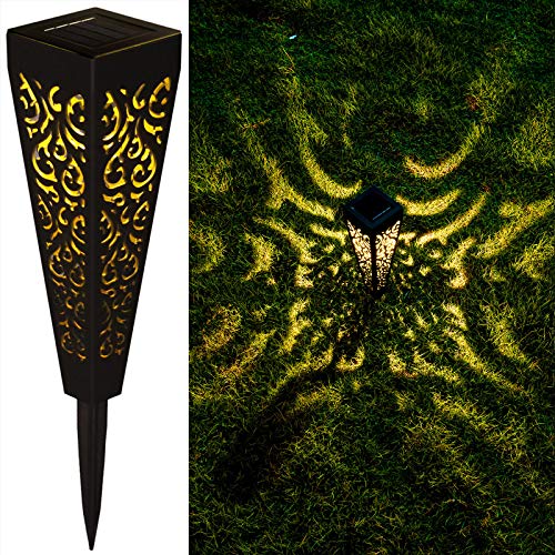 6Pcs Solar Pathway Garden Lights Outdoor Decorative Stakes, Waterproof LED Landscape Lighting for Lawn, Walkway, Patio, Yard (8 Lumens)