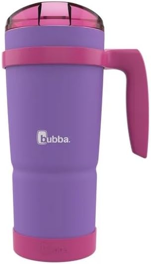 Bubba Envy S Vacuum-Insulated Stainless Steel Tumbler with Lid, 32 oz – Removable Bumper and Handle – Sweat Resistant and BPA-Free - Ideal for Work, Travel or Poolside - Juicy Grape