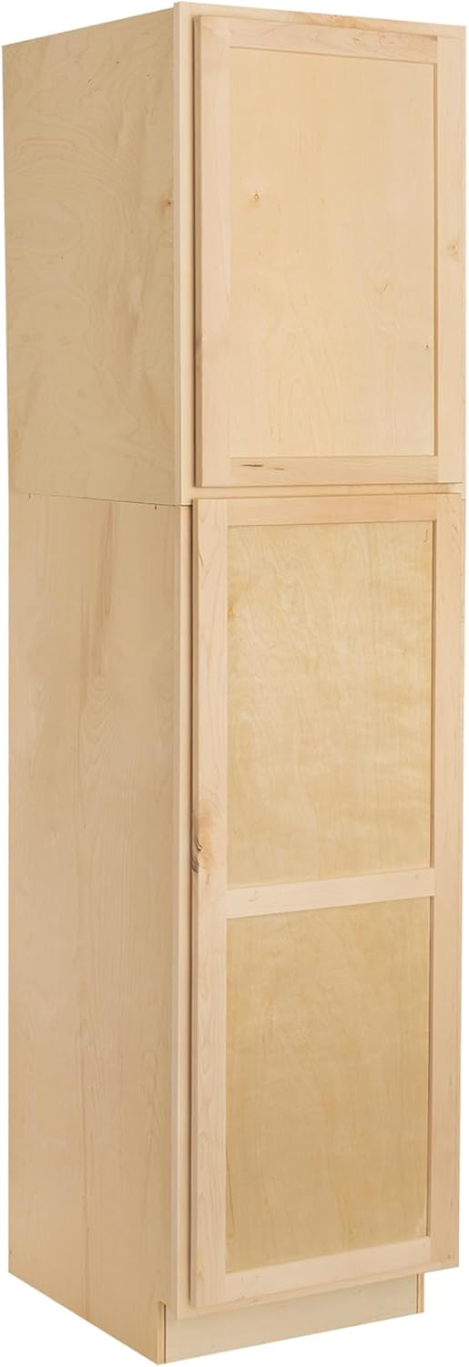 Quicklock RTA (Ready-to-Assemble) | Base Kitchen Cabinets - Shaker Style | 100% Plywood | Made in America | Soft Close Hardware (Raw Maple, 24