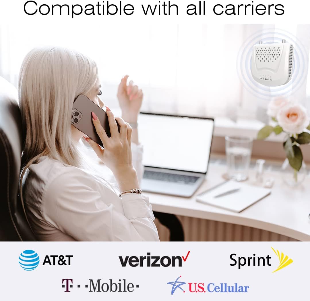 Amazboost A0 PRO Cell Phone Booster for Home & Office - Cell Phone Signal Booster kit, All U.S. Carriers,Compatible with Verizon AT&T T-Mobile Sprint&More Signal 3G/4G/5G LTE Data Up to 4,000 Sq ft