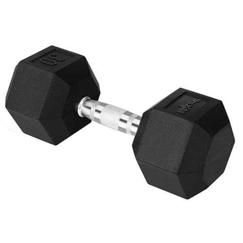 Yes4All Chrome Grip Encased Hex Dumbbells &ndash; Hand Weights With Anti-Slip 5-50 LBS Single