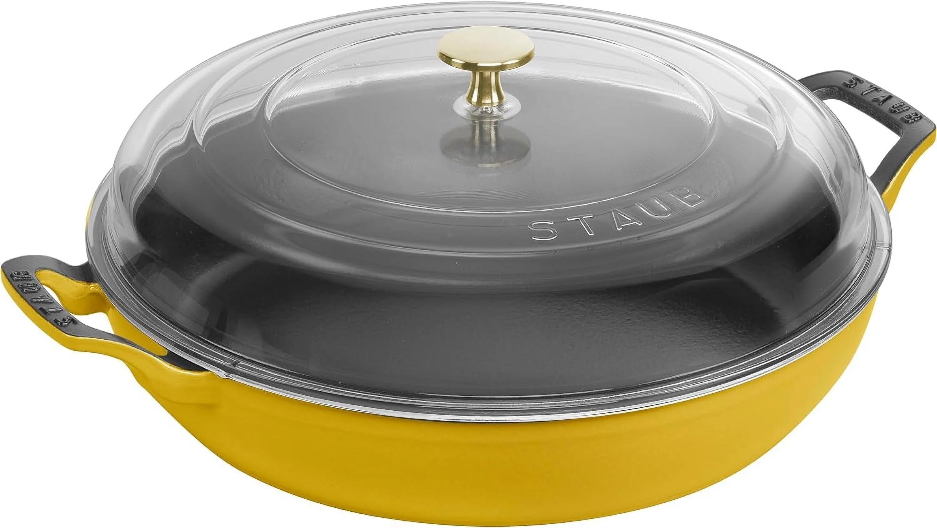Cast Iron 3.5-Qt Braiser With Glass Lid - Citron
