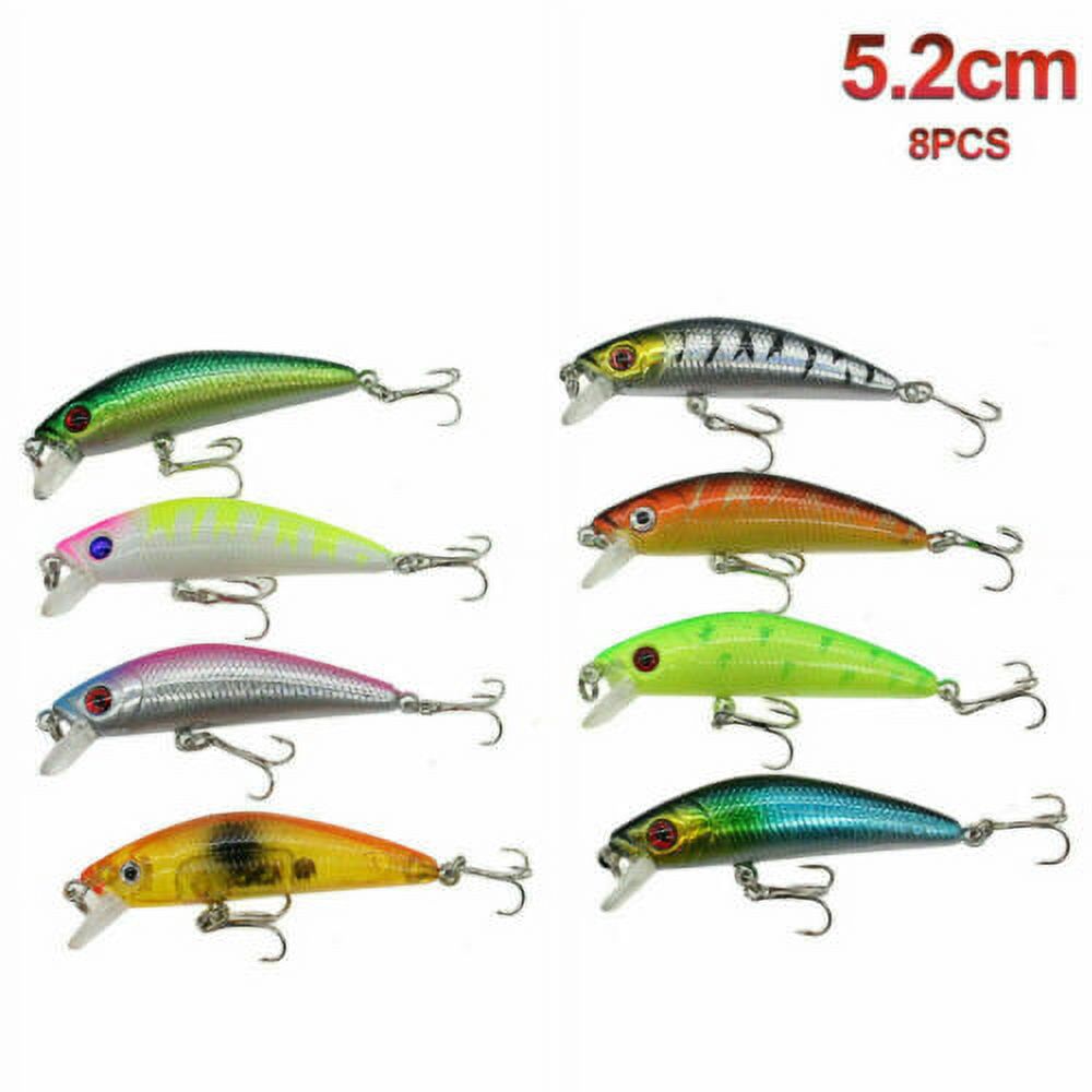 Kqiang Set Of 56Pcs Mixed Minnow Fishing Lures Bass Baits Crankbaits Fish Hooks Tackle