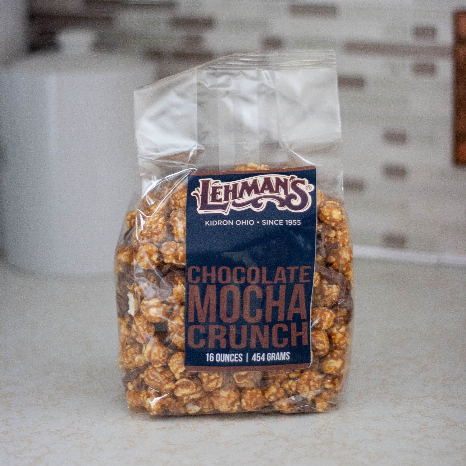 South Bend Chocolate Company Caramel Popcorn Snack Mix, 1 lb bag, Crunchy Popped Corn Treat, Chocolate Mocha Flavor