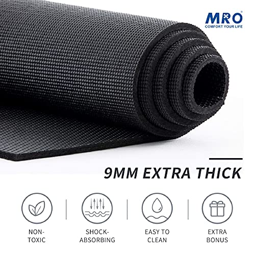 MRO Extra Large Yoga Mat, 12'x6'/9'x6'/7'x5'/6'x4' (9MM) Extra Wide and Thick Exercise Mats for Home Gym Workout, Non-Slip, Soft for Women and Men Fitness, Ideal for Barefoot Yoga, Pilates, stretching