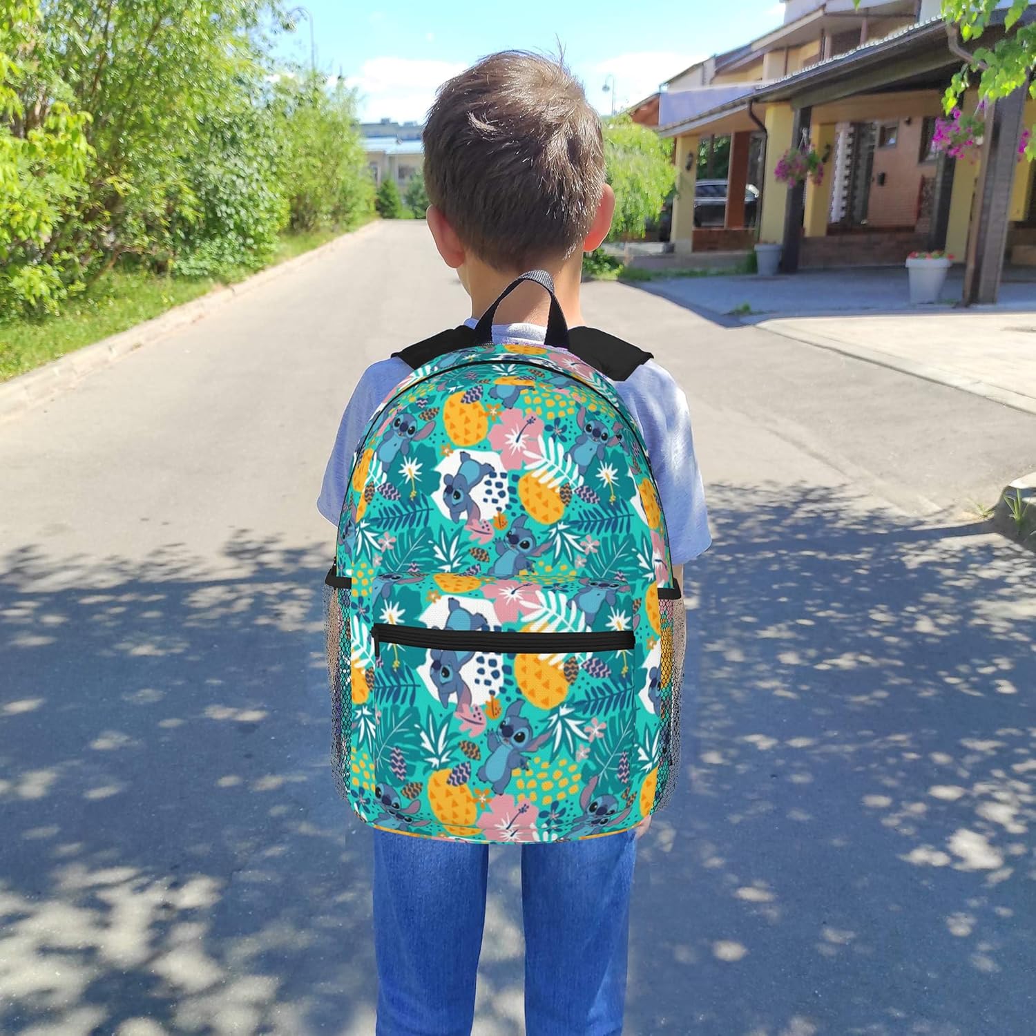 Stitch Backpack Set,15.7 inch Backpack with Water Bottle, Stitch School Supplies, Stitch Stuff Gift.