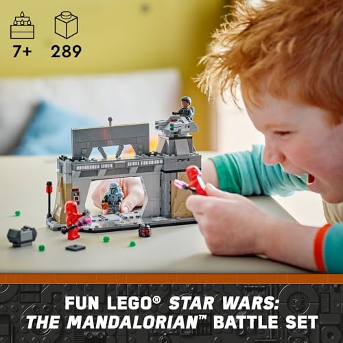 LEGO Star Wars: The Mandalorian Paz Vizsla and Moff Gideon Battle, Fun Building Set for Kids, Collectible Star Wars Toy with 4 Minifigures, Star Wars Birthday Gift for 7 Year Old Boys and Girls, 75386