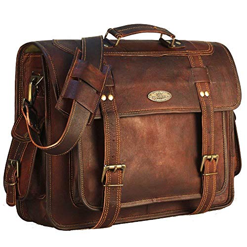 Leather Laptop Bags for Men Full Grain Leather Messenger Bag Leather Briefcase Computer Satchel Crossbody Shoulder Bag