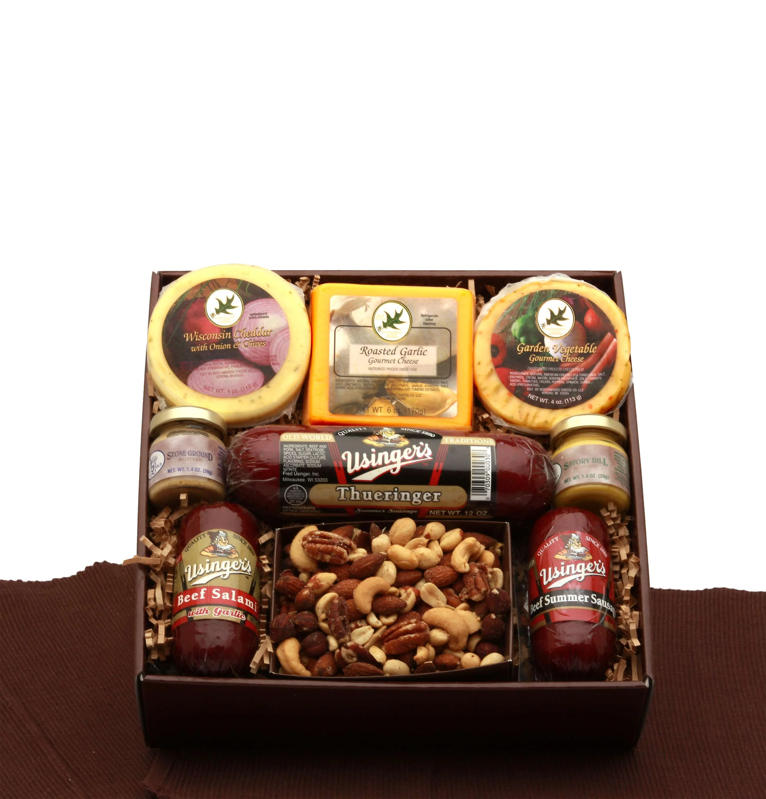 Gourmet Delights Deluxe Sausage and Cheese Gift Basket