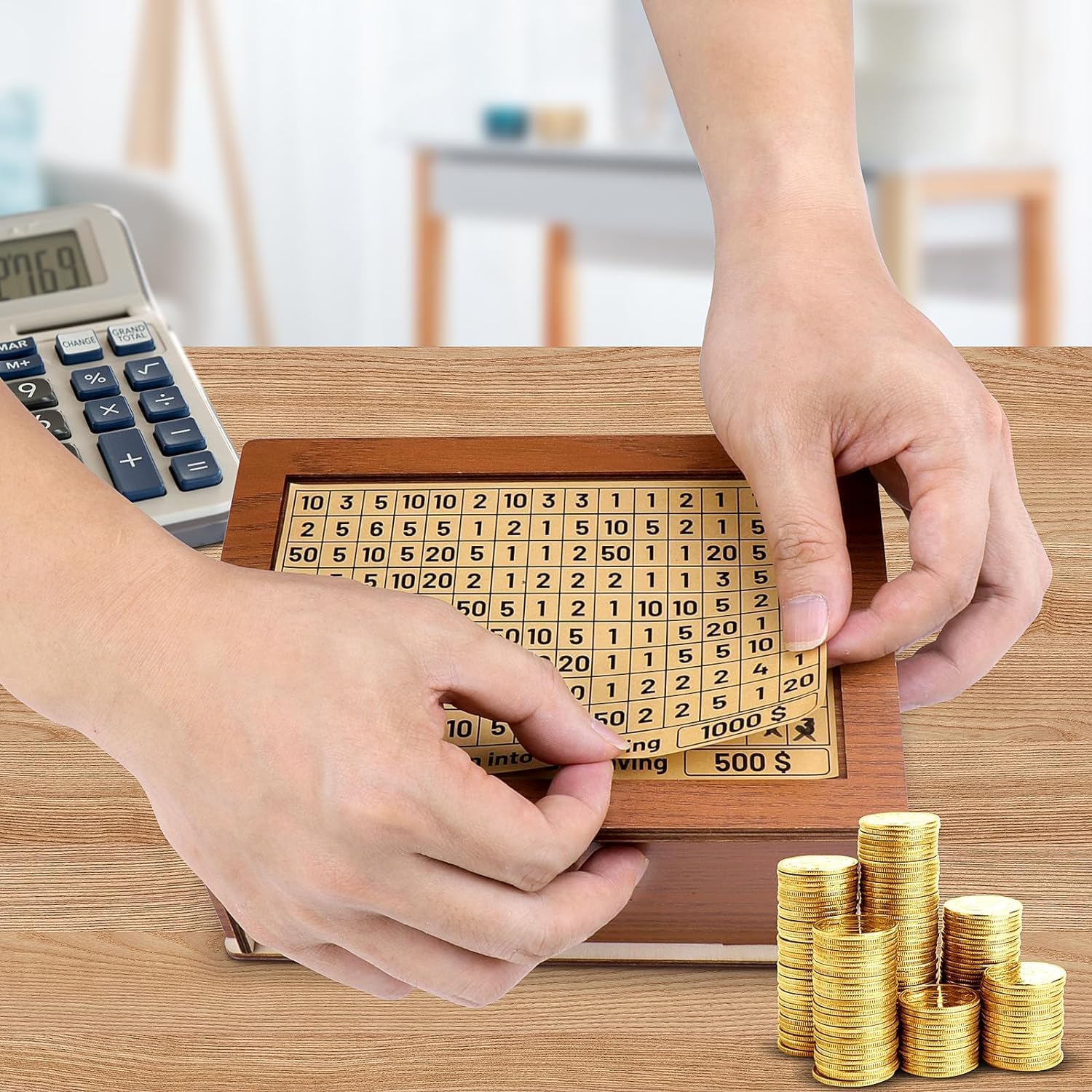 Cash Vault Wooden Savings Box, Wooden Cash Saver Money Box, Money Box for Cash Saving, Portable Storage Coin Counter Piggy Bank, Wooden Coin Bank for Savings Goal (8 Inches), T9K01YBox