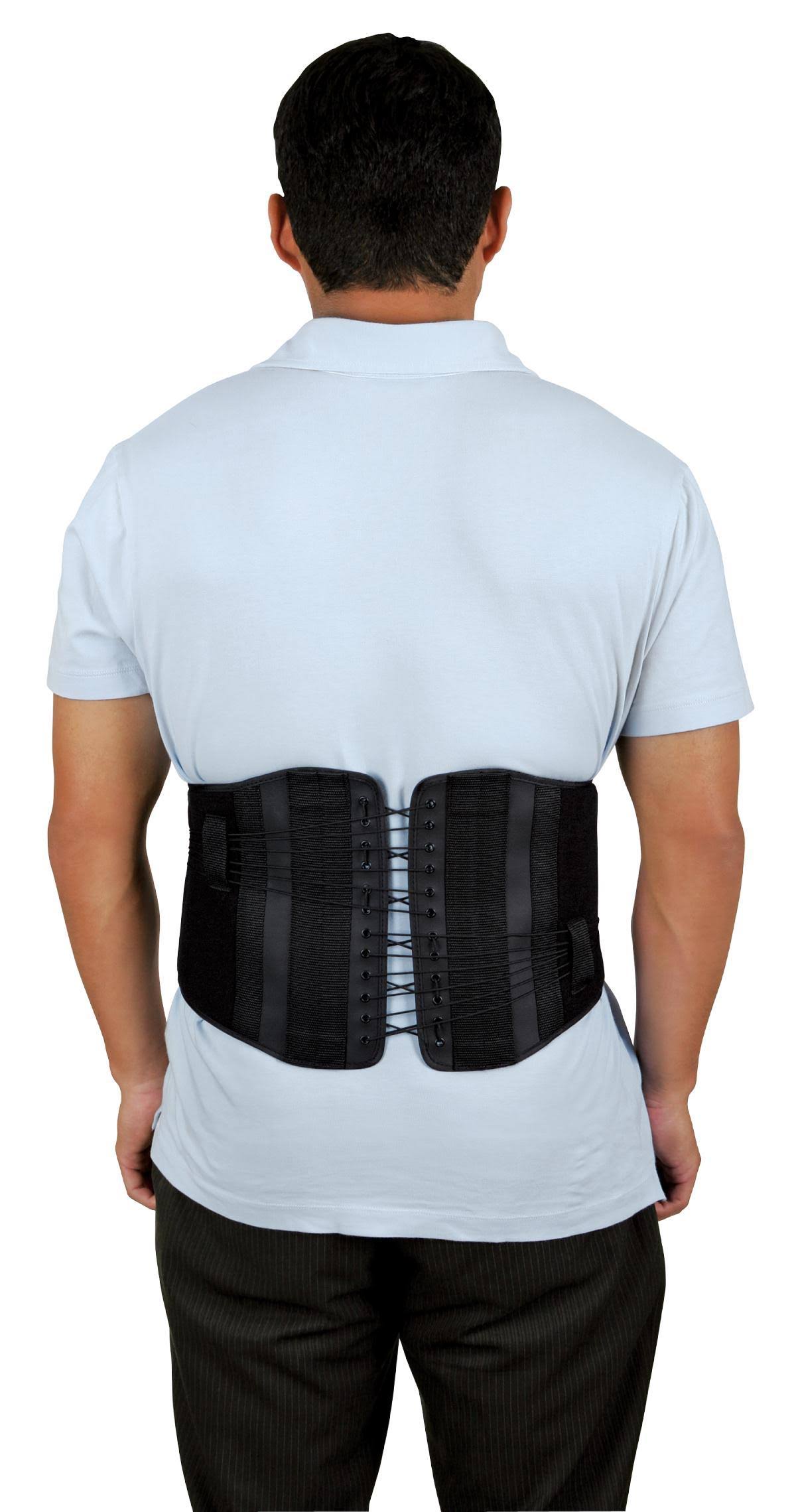 Curad Back Support with Dual-Pulley System, Black, Small/Medium