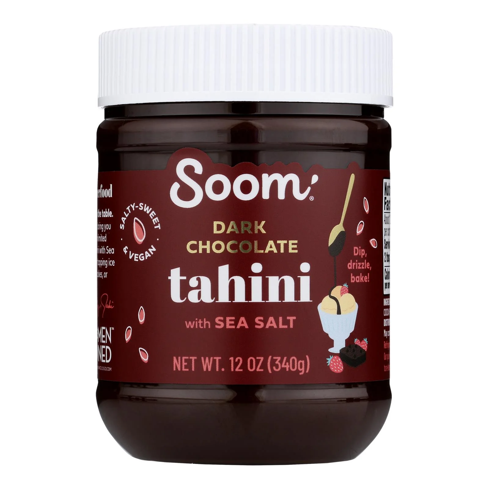 Soom - Tahini Spread Dark Chocolate Sea Salt - Case of 6-12 OZ