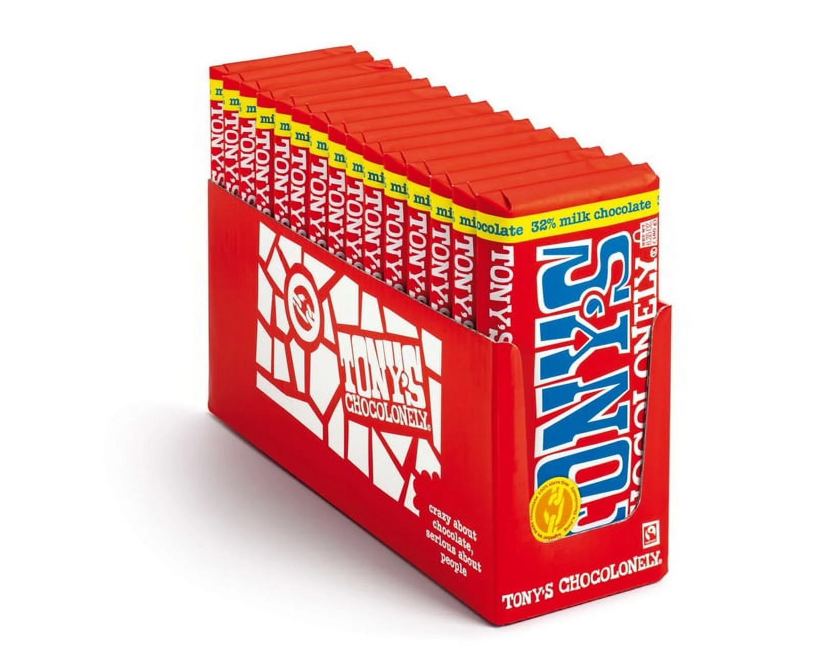 Tony's Chocolonely Chocolonely Milk Chocolate Bar, 32%, 6.35 oz - Case of 15