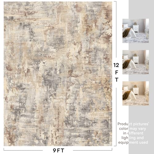 tchido Area Rug 8x10 Rugs for Living Room Modern Abstract Rug Washable Foldable Rug Non Slip Area Rug for Living Room Bedroom Dining Room Home Office Farmhouse Rugs Light Grey/Blue