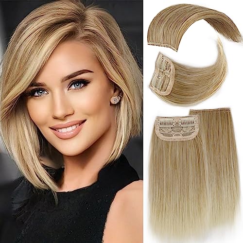 4PCS Hair Toppers for Women Synthetic Clips in Hair Extension with Thinning Hair Dark Brown Invisible Hairpieces for Adding Hair Volume Daily Use(Double 4 inch and Double 8 inch)