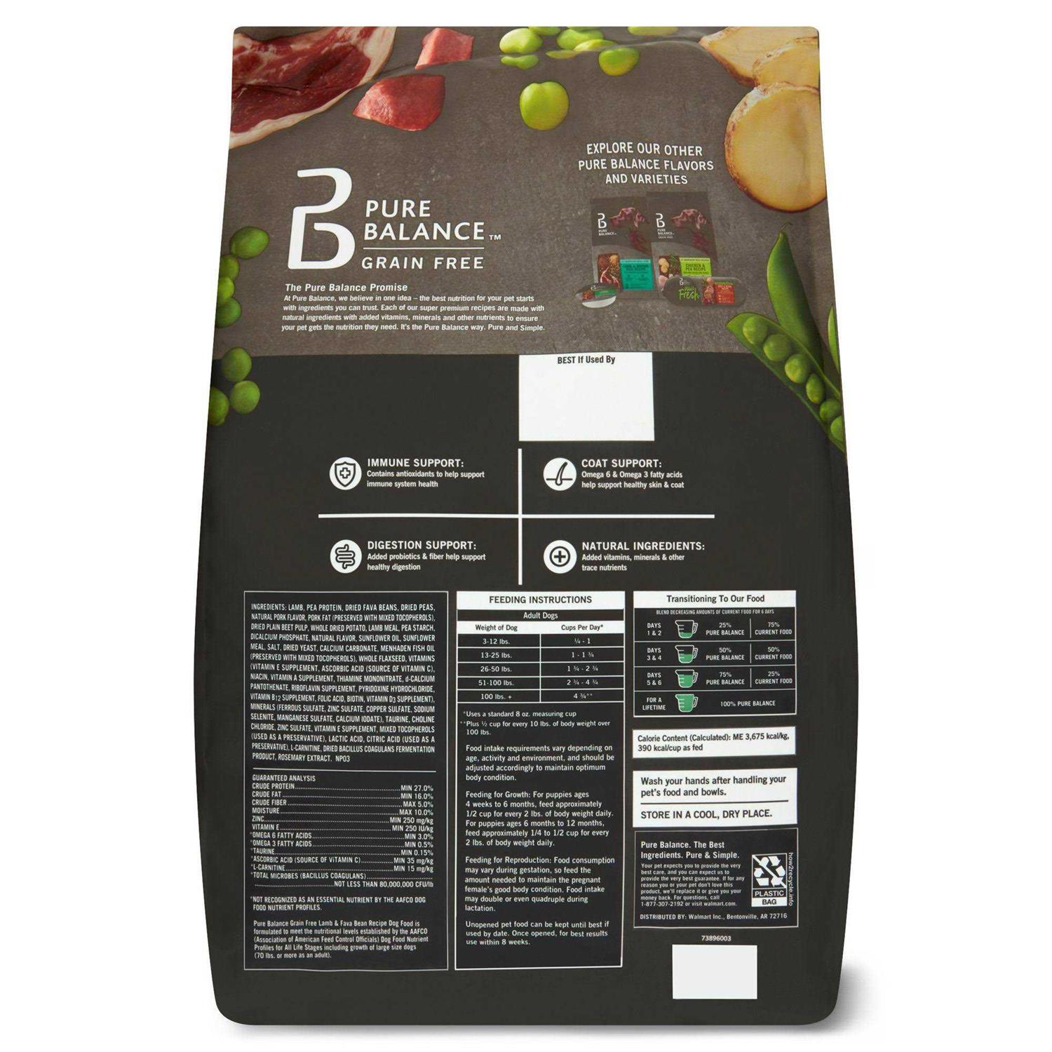 Pure Balance Grain Free Lamb & Fava Bean Recipe Dog Food - Pet Supplies online store