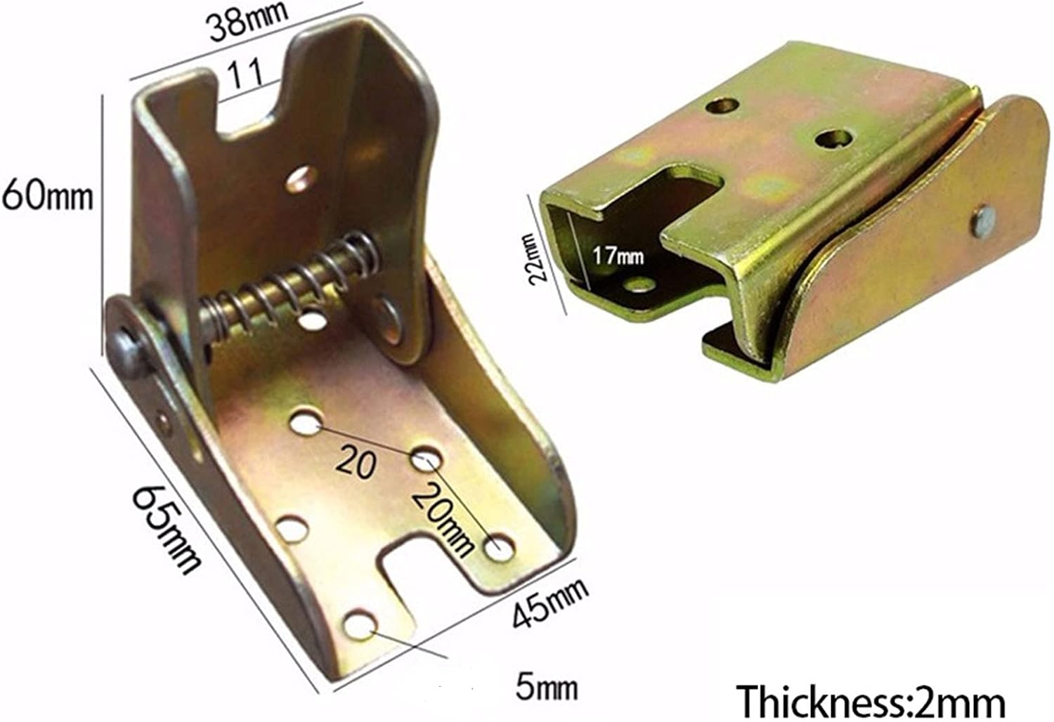 Hinge, 2PCS Iron Table Leg Hinge, Folding Bracket Notebook Table Chair Table Self-Locking Folding Foot Hinge Furniture Hardware Home Improvement