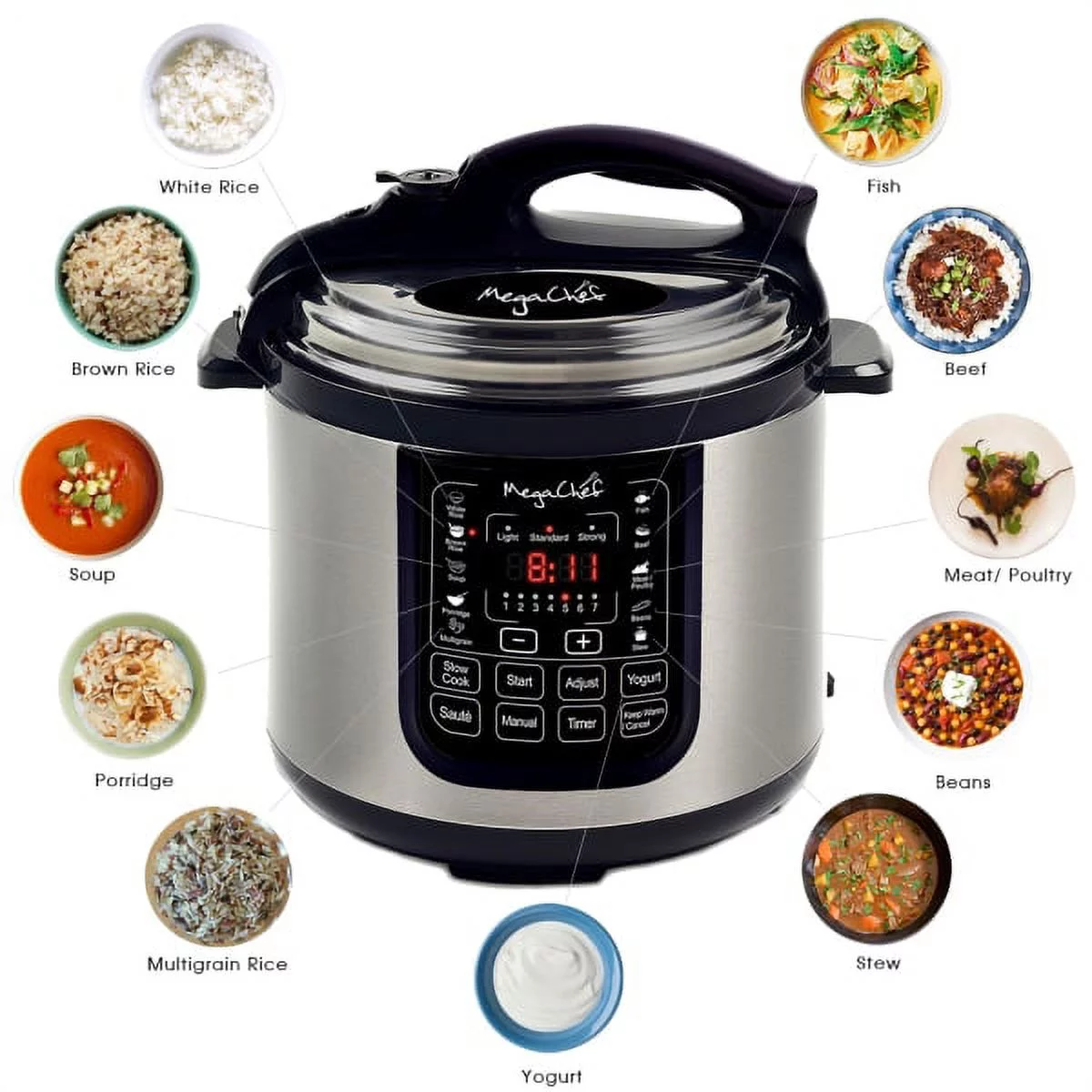 Megachef 8-Quart Digital Pressure Cooker, 15