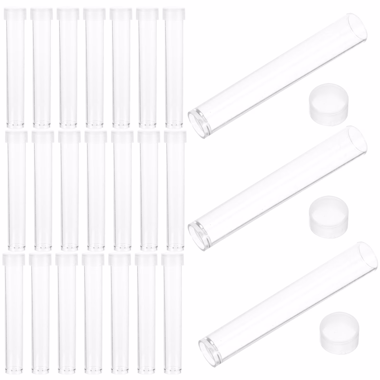 100 Pcs Clear Storage Bins Fruit for Indoors Plastic Transparent Tube