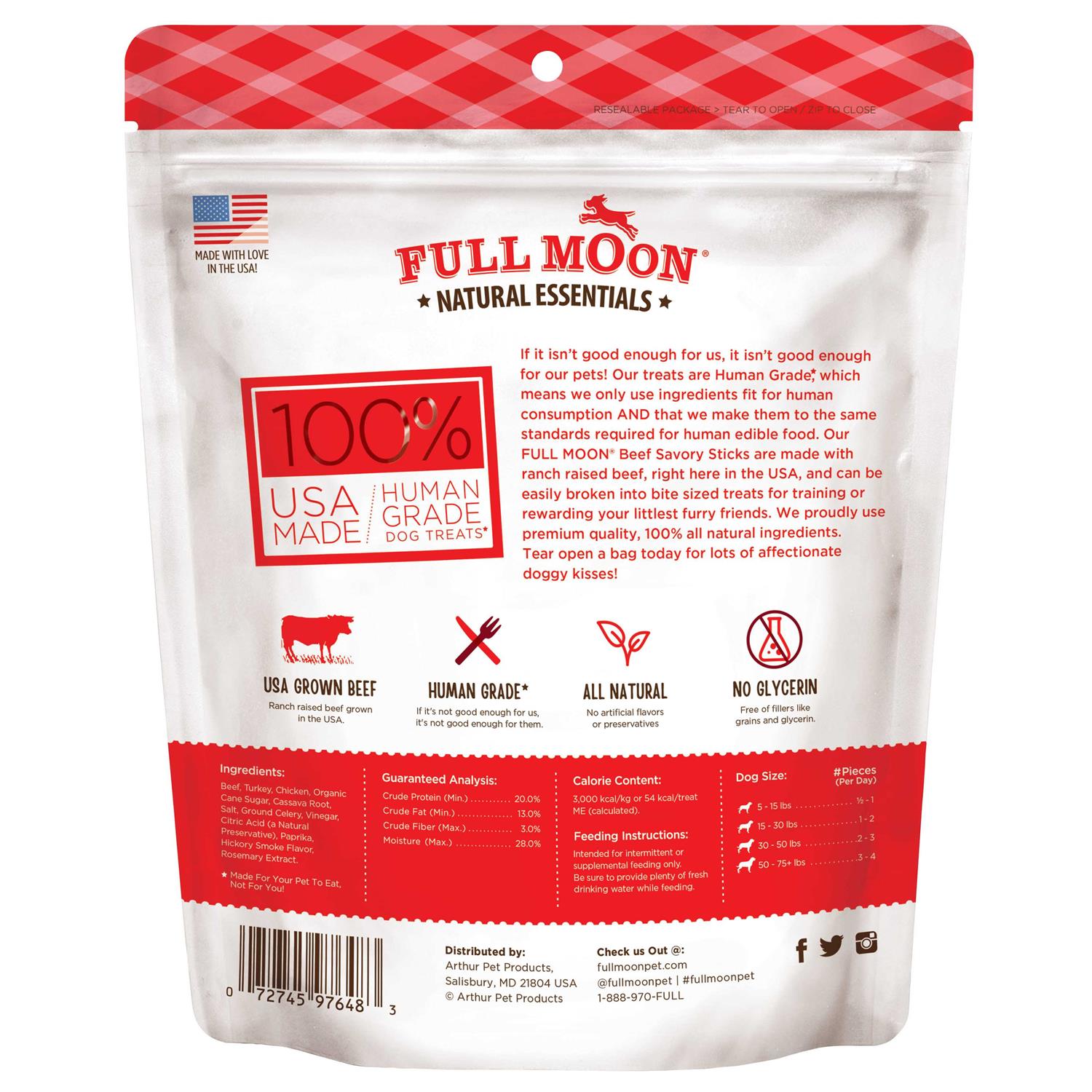 Full Moon Beef Recipe Savory Sticks Dog Treats - Pet Supplies online store