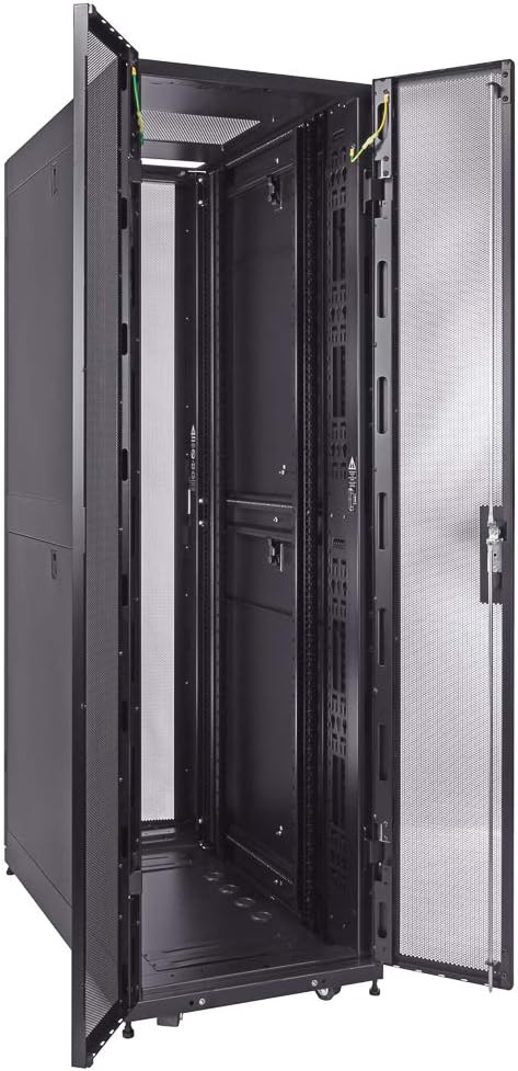 NavePoint Commercial Series 42U Server Rack Cabinet, 1000mm Depth with Fan Compatible Top, Perforated Door, Black