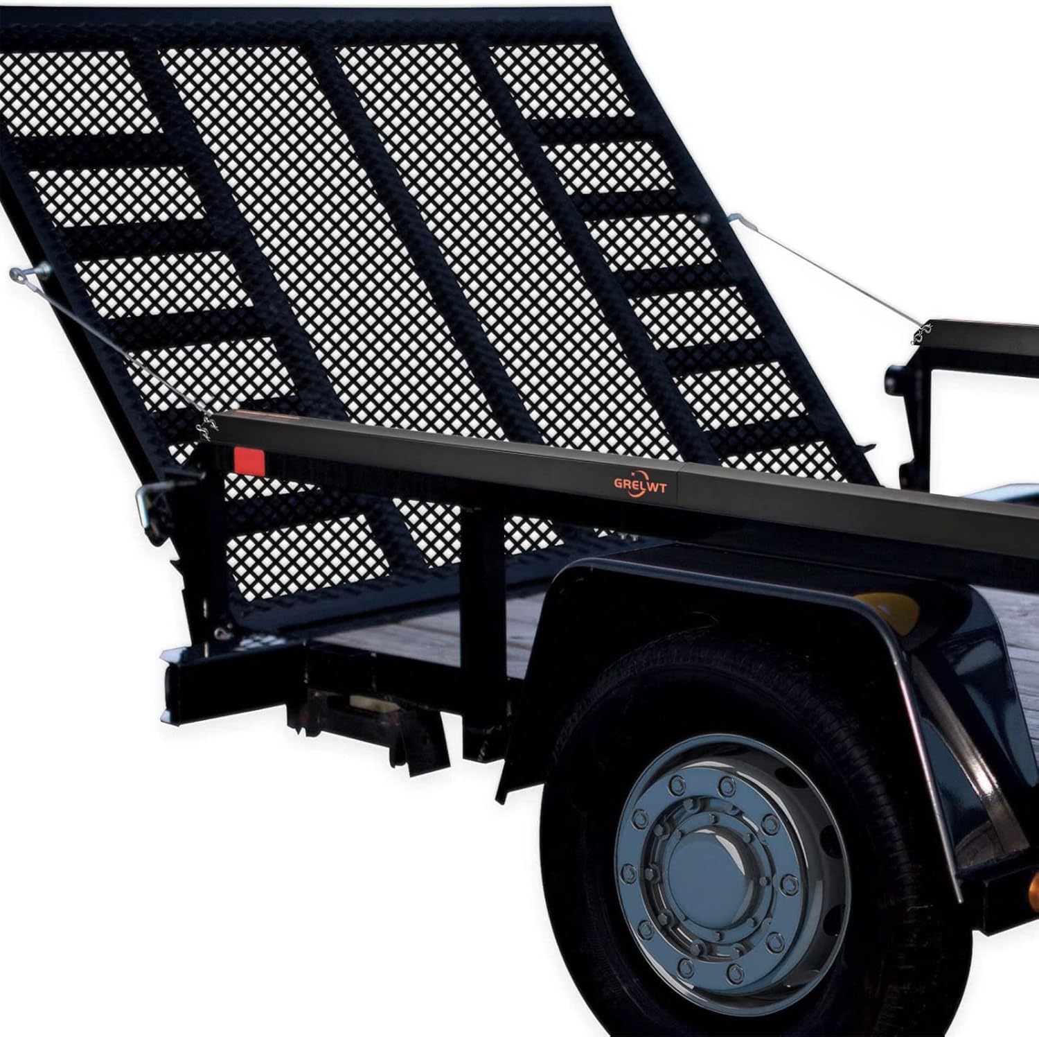 Trailer Gate Lift Assist with Tailgate Utility Trailer Gate and Ramp 2 Sided (Black)