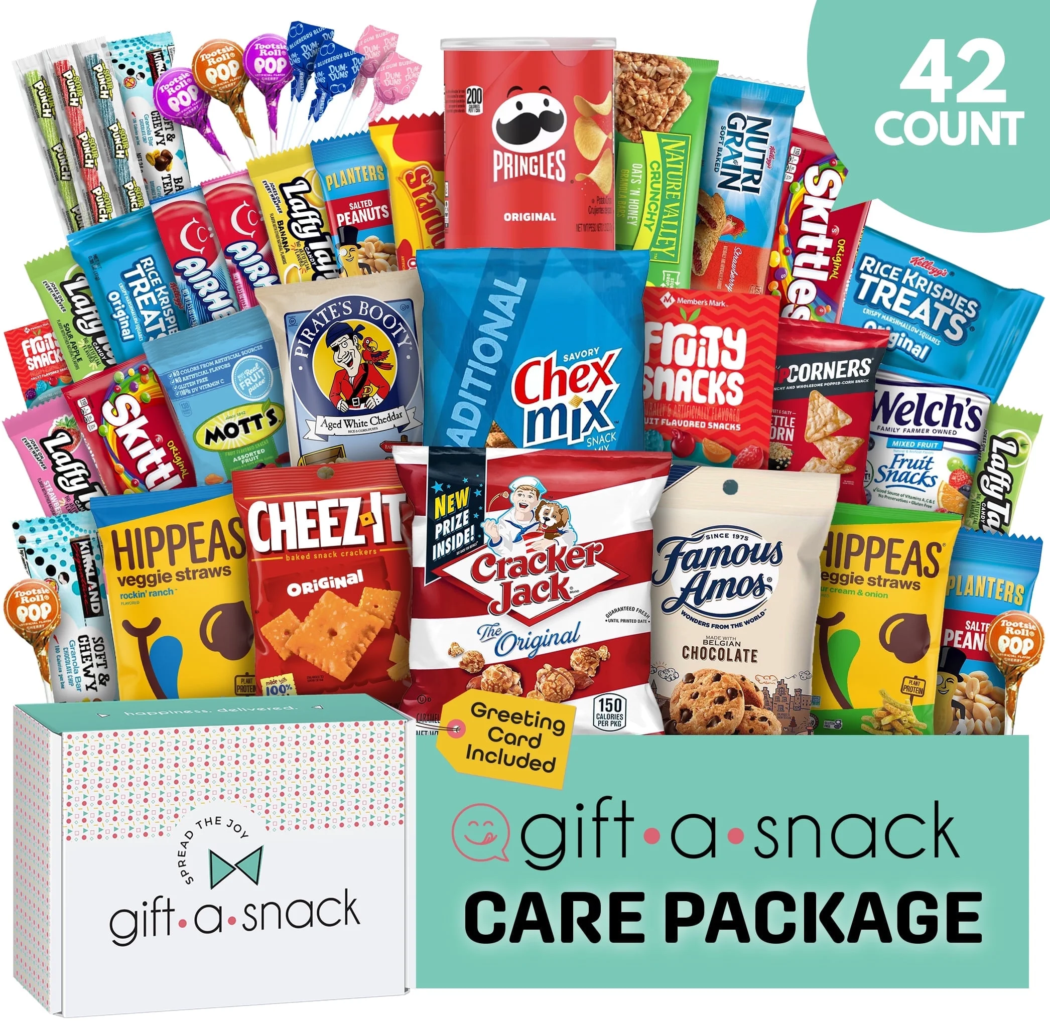 Gift a Snack 42 Count Snack Box with Variety Assortment of Snacks, Chips, Crackers, Cookies, Candy