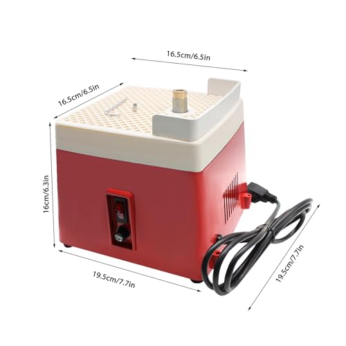 Stained Glass Grinder, 110V 4200r/min Mini Portable Stained Grinder Diamond Glass Art Grinding Tools, Red Automatic Art Grinding Tool With Grinding Wheel & Bit, Art DIY Bench Grinder Machine