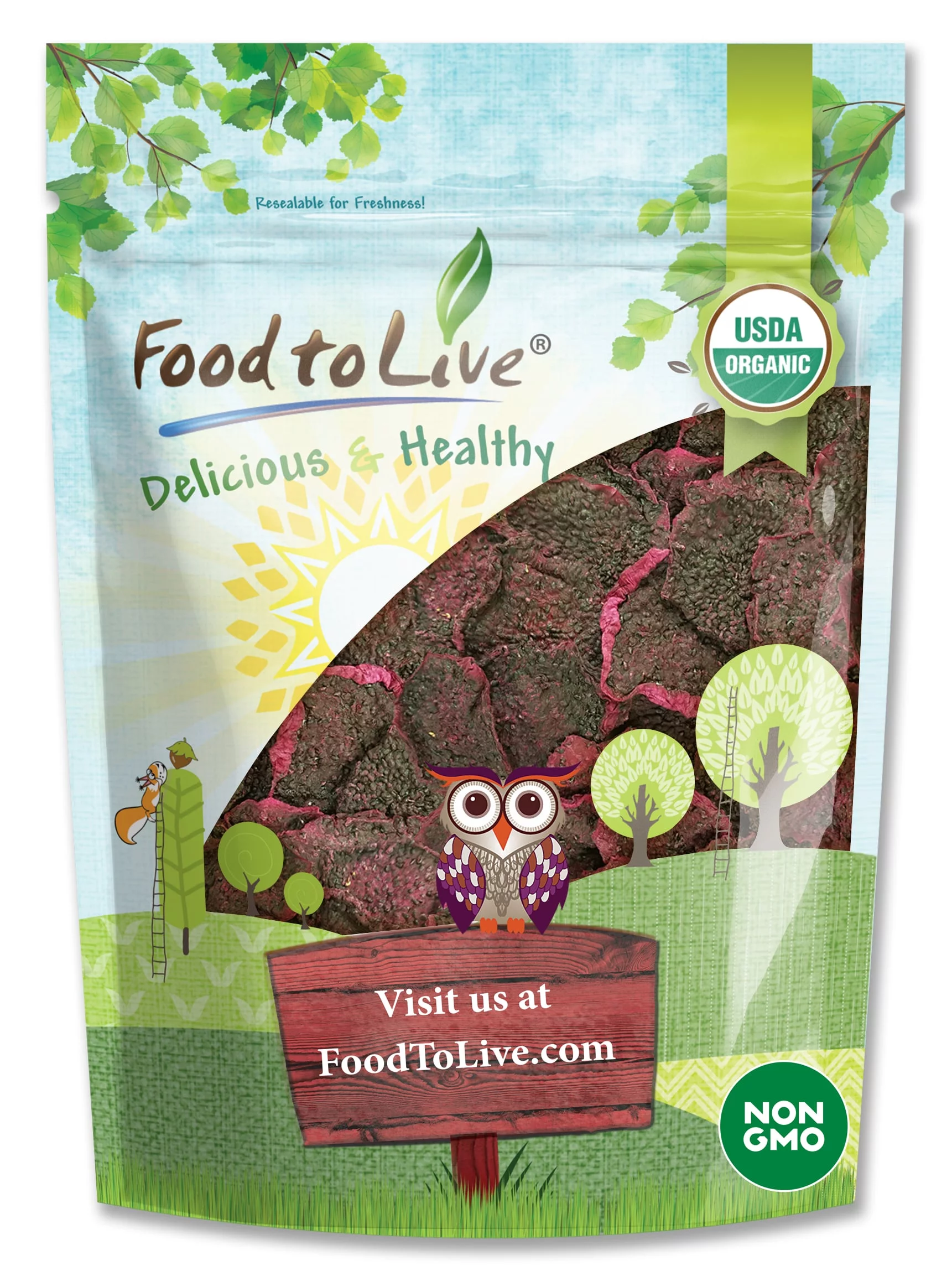 Organic Dried Red Dragon Fruit, 1 Pound – Non-GMO, Kosher – by Food to Live