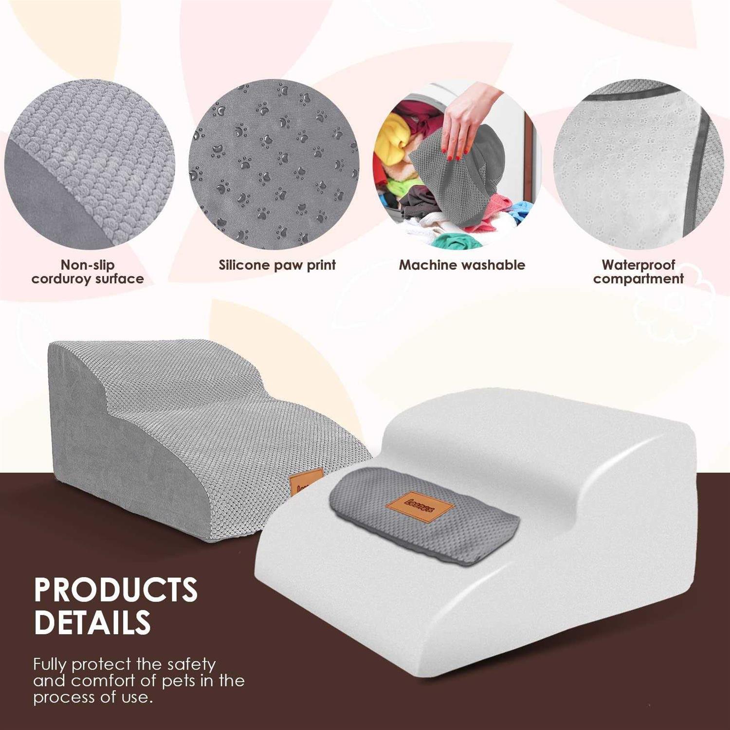 petpetssmart Extended Dog Stairs 2-Step 30D Foam Pet Stairs/Steps with Waterproof Cover - Pet Supplies online store