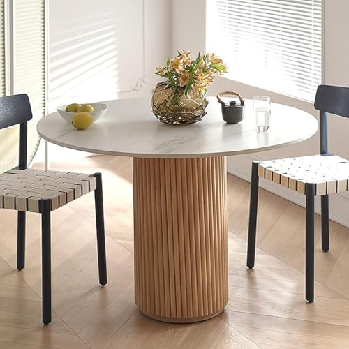 Pine Wood Round Dining Table,Farmhouse Kitchen & Dining Room Tables,Wooden Pedestal Table Leisure Coffee Table,Modern Dining Room Table for 2,4(27.6