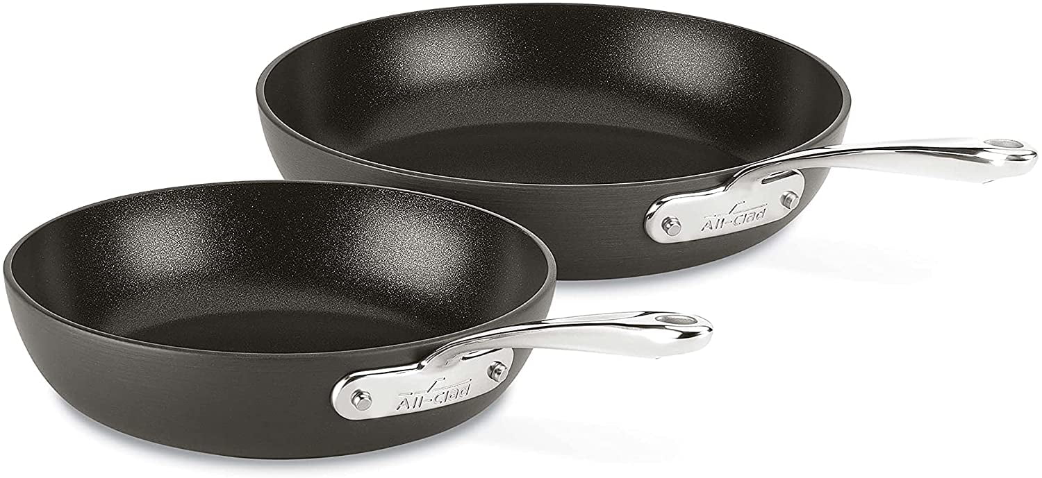 All-Clad Essentials Hard Anodized Nonstick Cookware Set, 2-piece Fry Pan Set, 8.5 & 10.5 inch