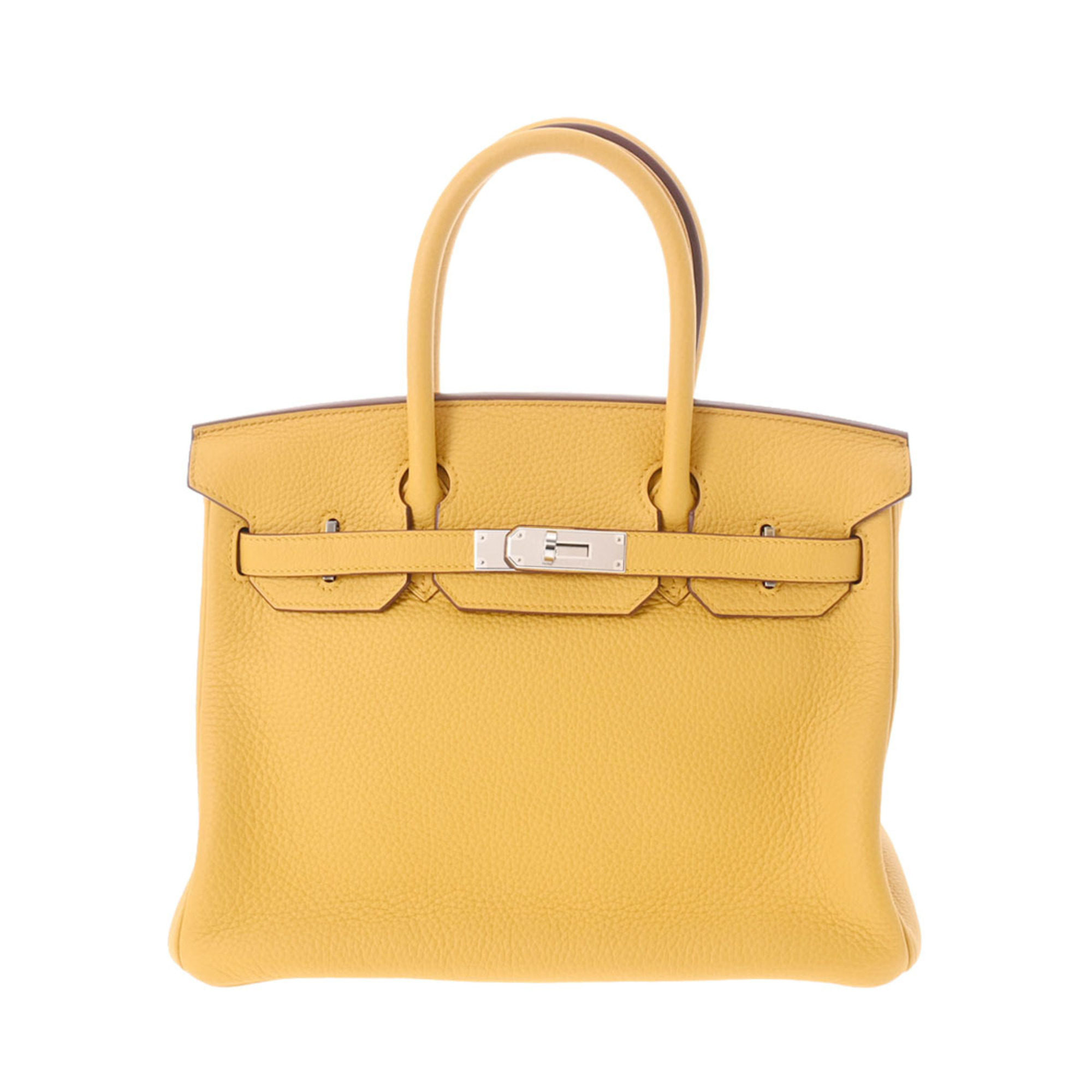 Pre-Owned HERMES Hermes Birkin 30 Jaune Ambre D Engraved (around 2019) Ladies Taurillon Clemence Handbag (Like New)