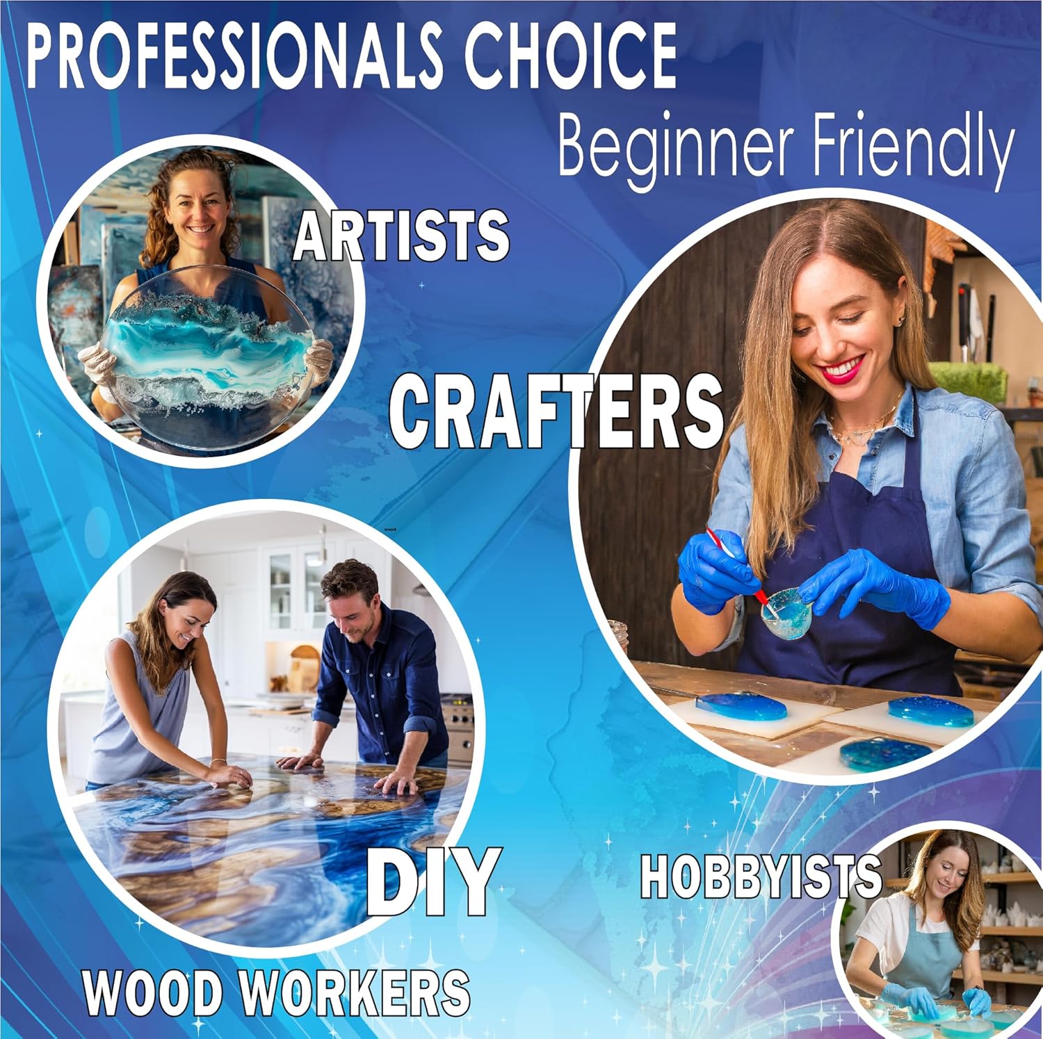 Epoxy Resin 80 OZ KIT- Craft Art Resin -The Crafters Resin Crystal Clear Casting, Silicone Molds, Flowers, DIY, Art, Wood, River Table, Countertop, Food Safe, Non-Toxic- Heat Resistant